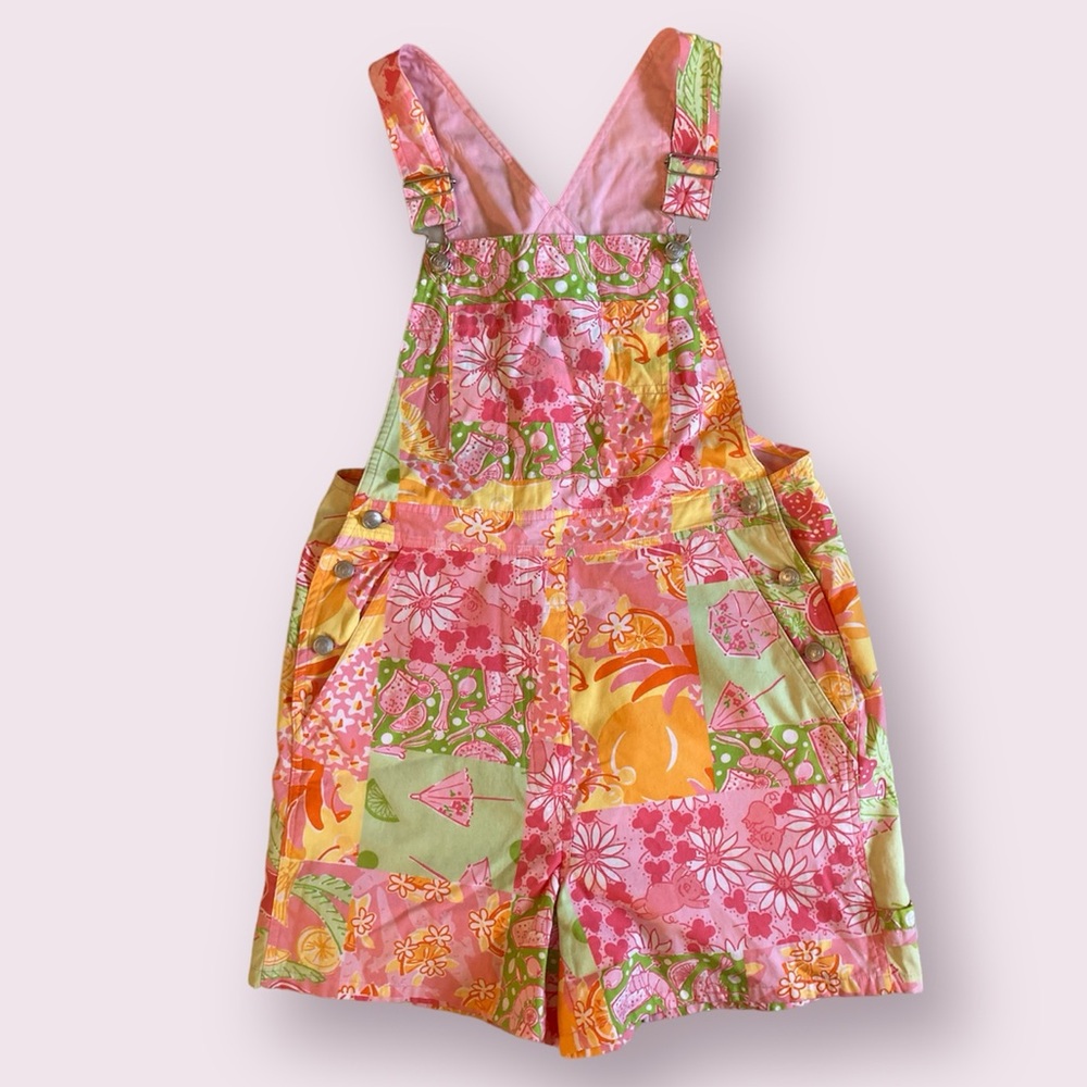 Lilly Pulitzer patchwork short overalls